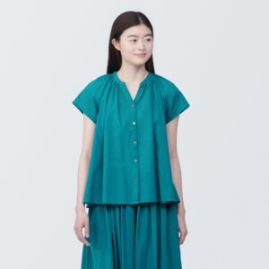 Women's High-Twist Veil French Sleeve Blouse
