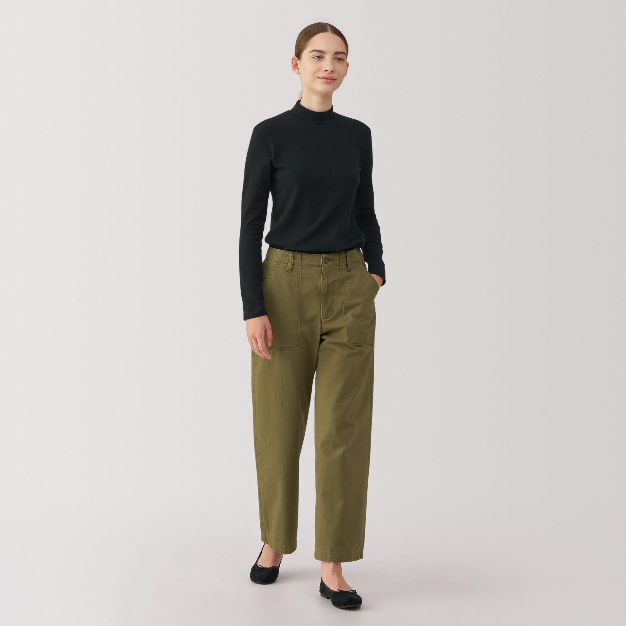 Women's Brushed Ribbed High Neck Long Sleeve T-Shirt - Image 4