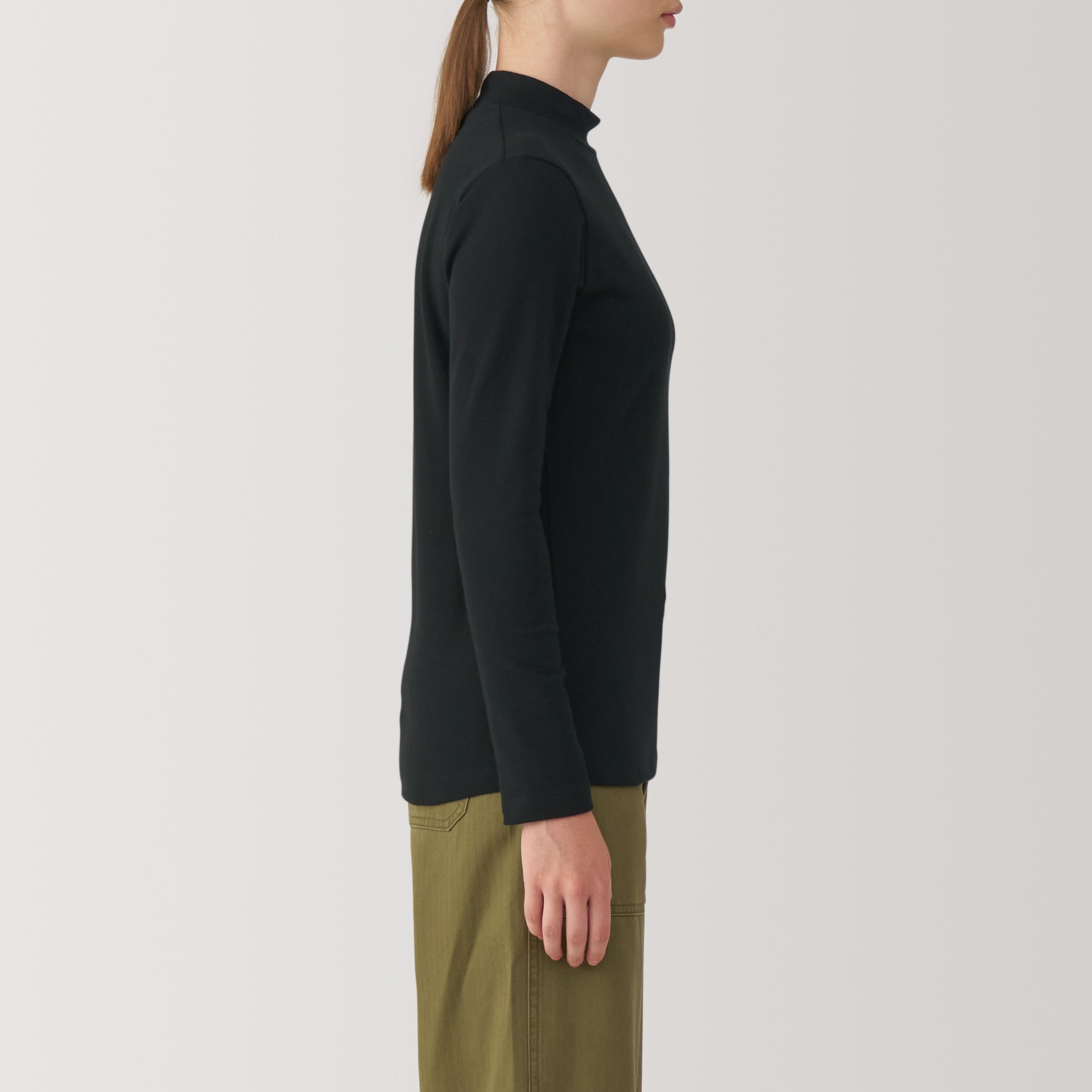 Women's Brushed Ribbed High Neck Long Sleeve T-Shirt - Image 5
