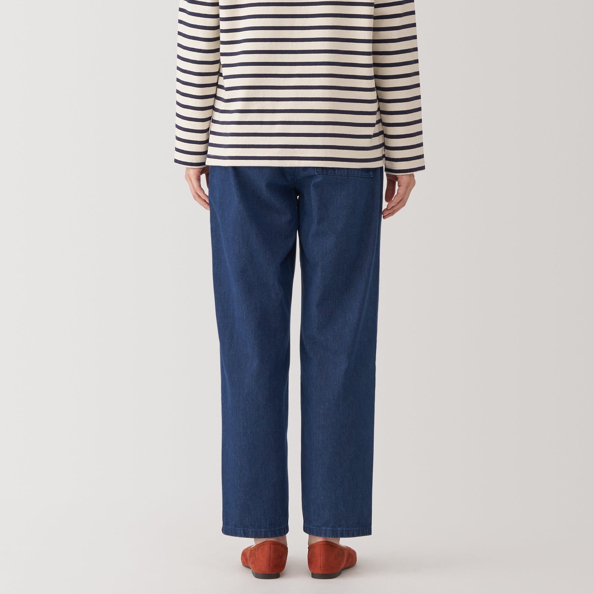 Women's Washed Denim Easy Tapered Pants - Image 6