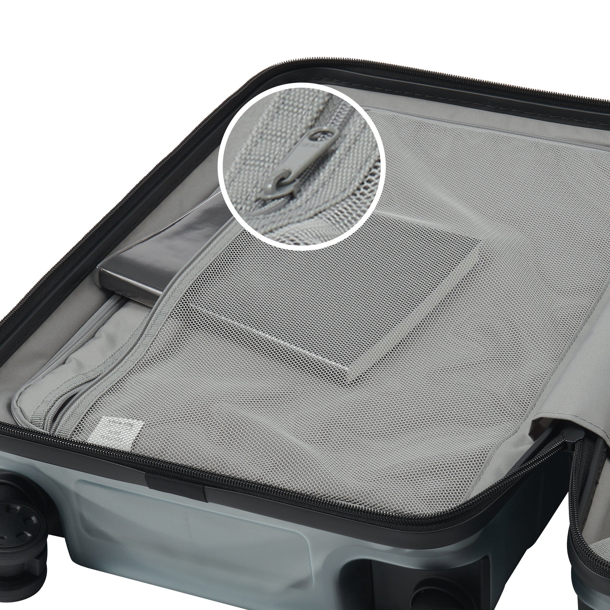 Partition Zipper Pull for Hard Shell Suitcase