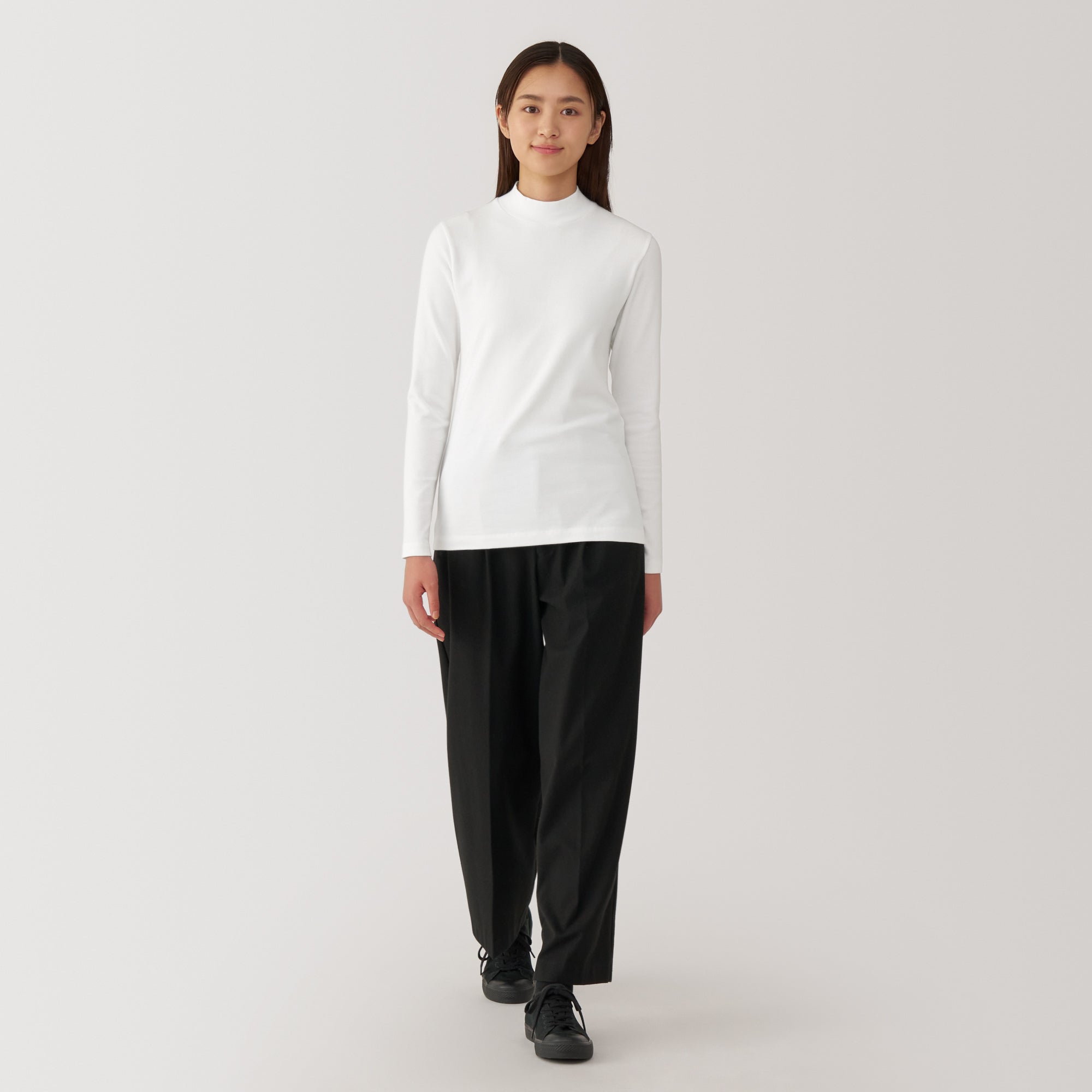 Women's Brushed Ribbed High Neck Long Sleeve T-Shirt - Image 20