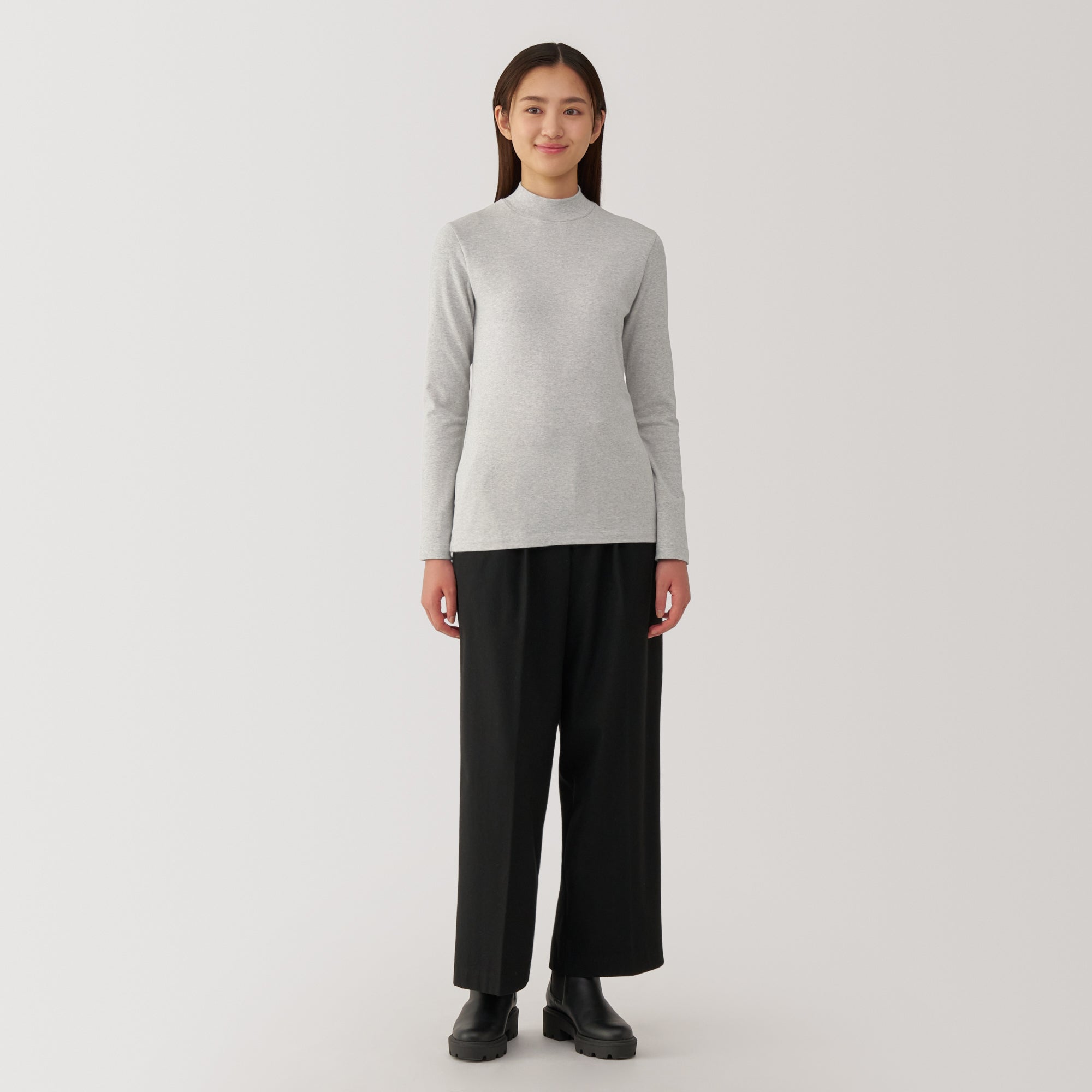 Women's Brushed Ribbed High Neck Long Sleeve T-Shirt - Image 28