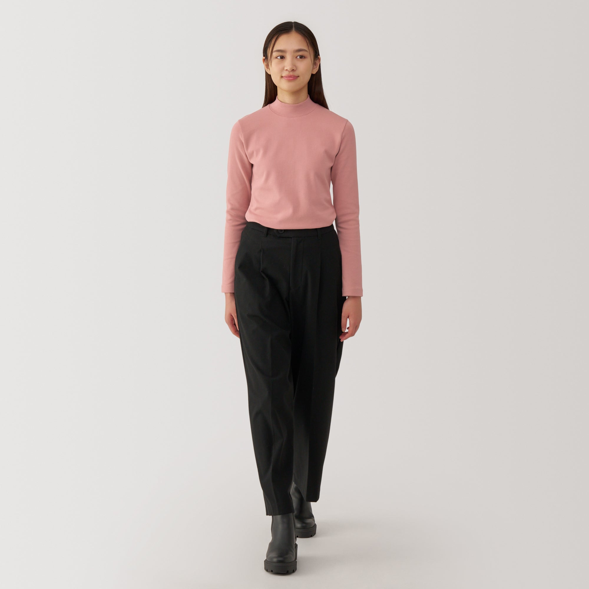 Women's Brushed Ribbed High Neck Long Sleeve T-Shirt - Image 12