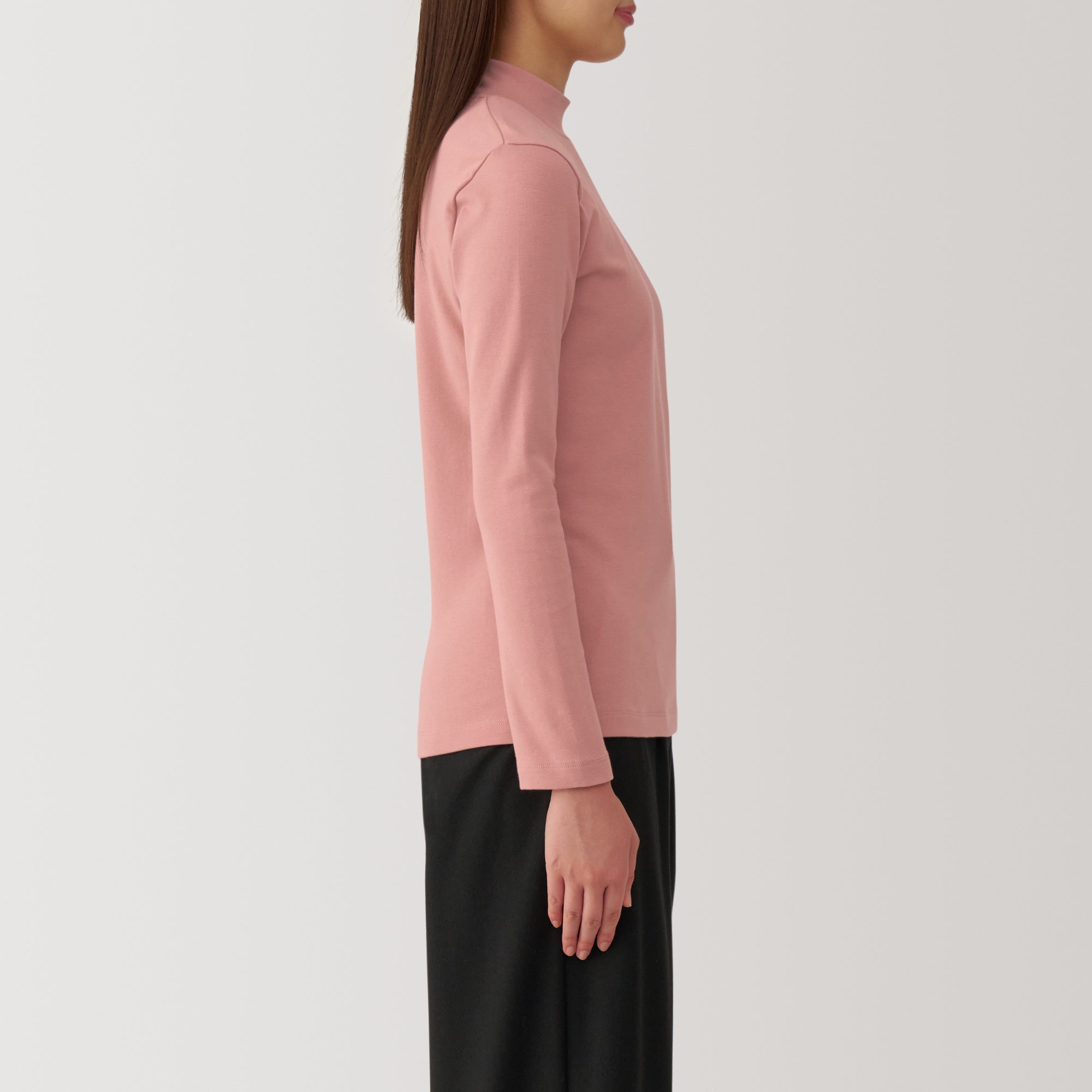 Women's Brushed Ribbed High Neck Long Sleeve T-Shirt - Image 13