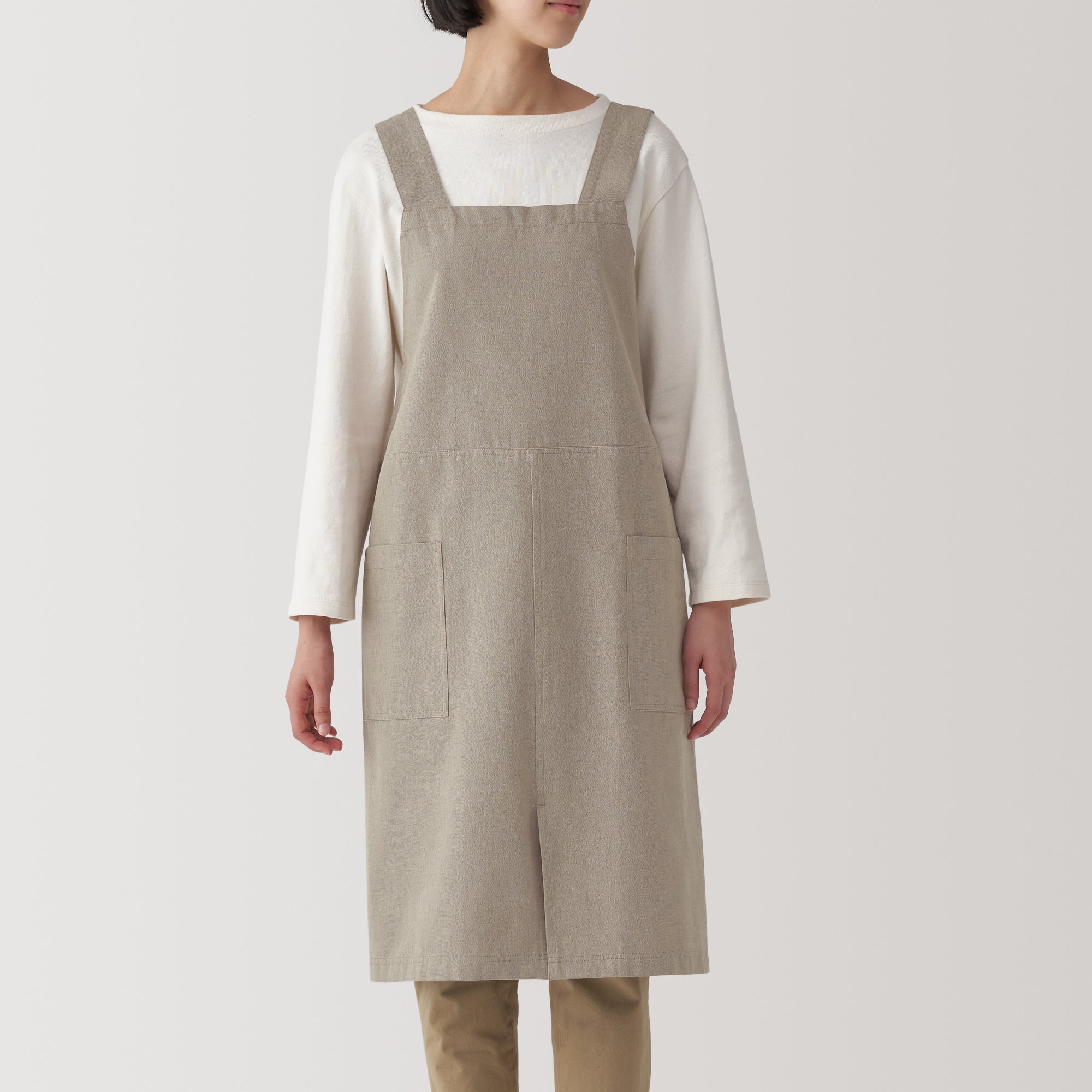Plain Weave Cotton Shoulder Strap Apron - L-XL - Image 3