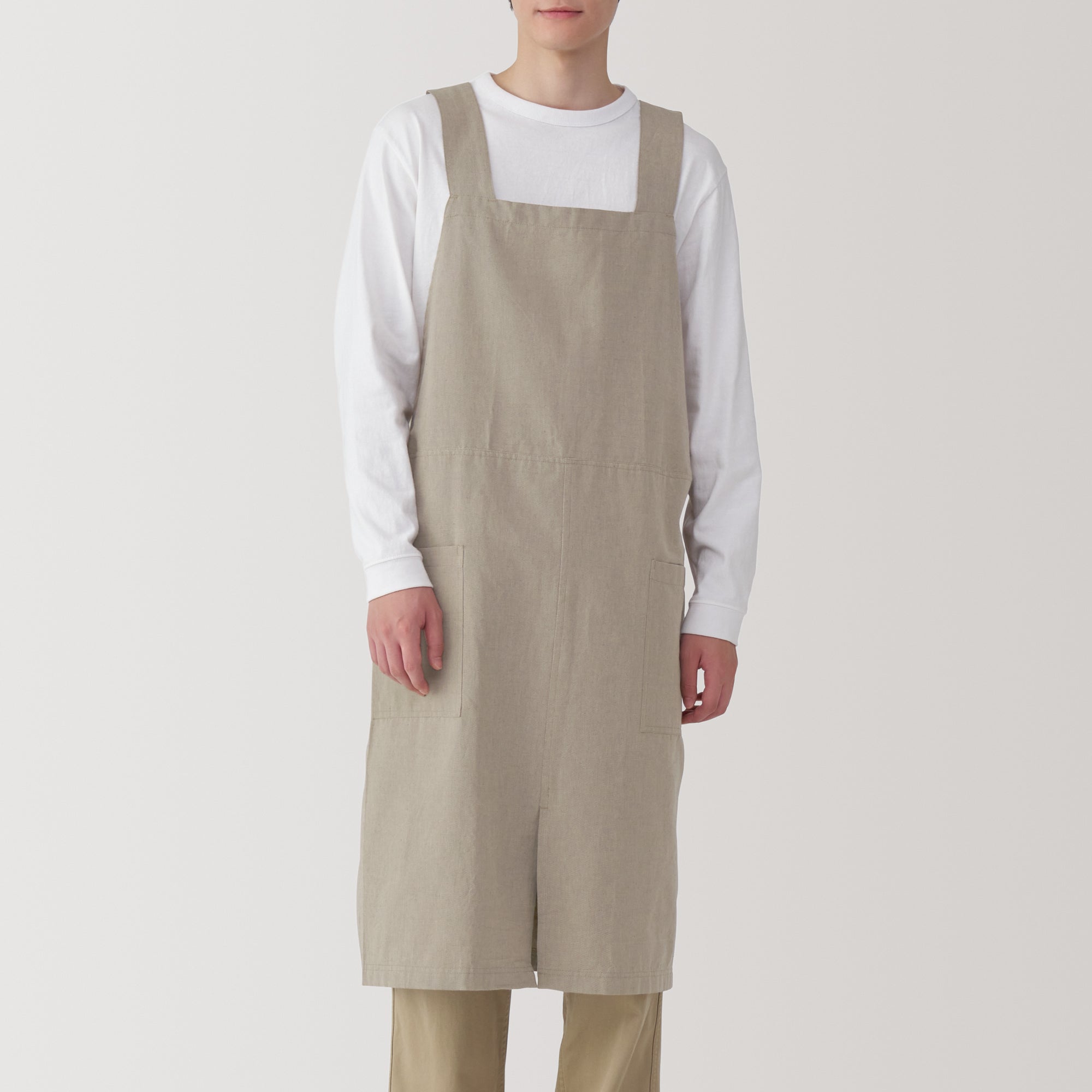 Plain Weave Cotton Shoulder Strap Apron - L-XL - Image 2