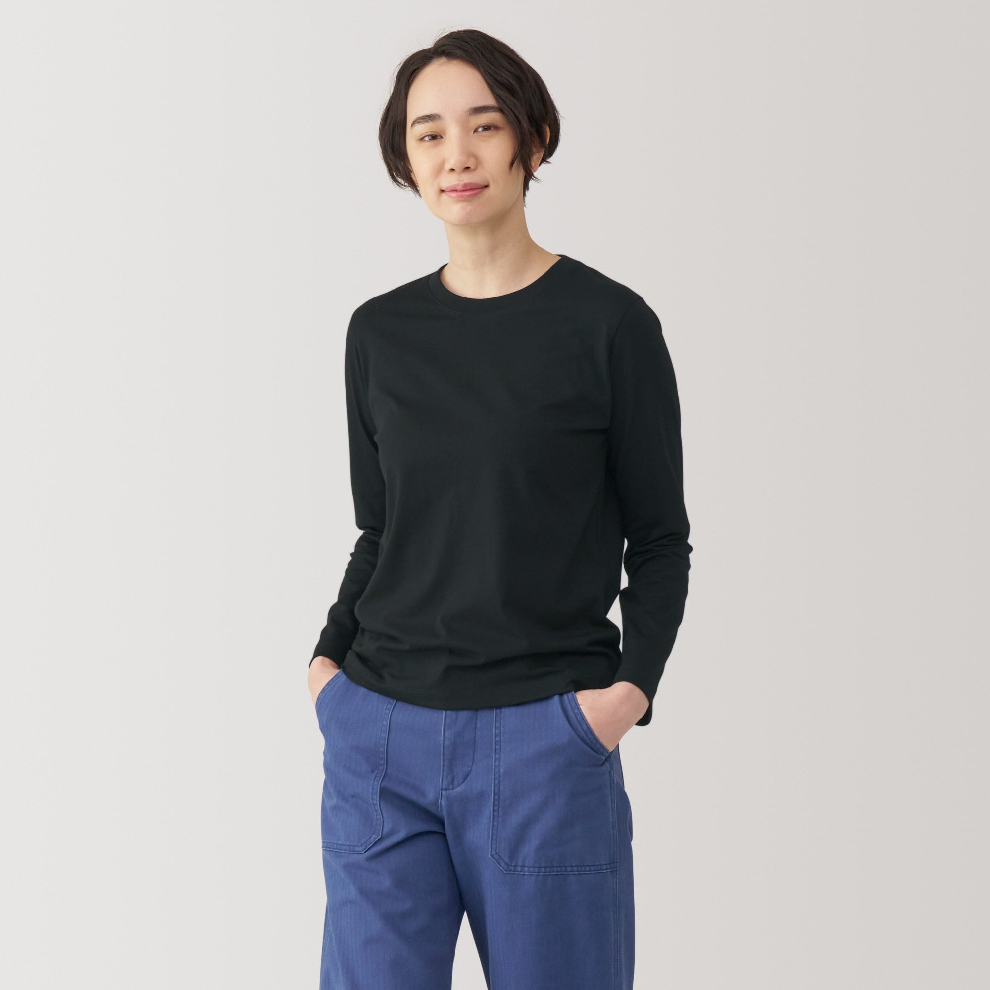 Women's Jersey Crew Neck Long Sleeve T-Shirt - Image 25
