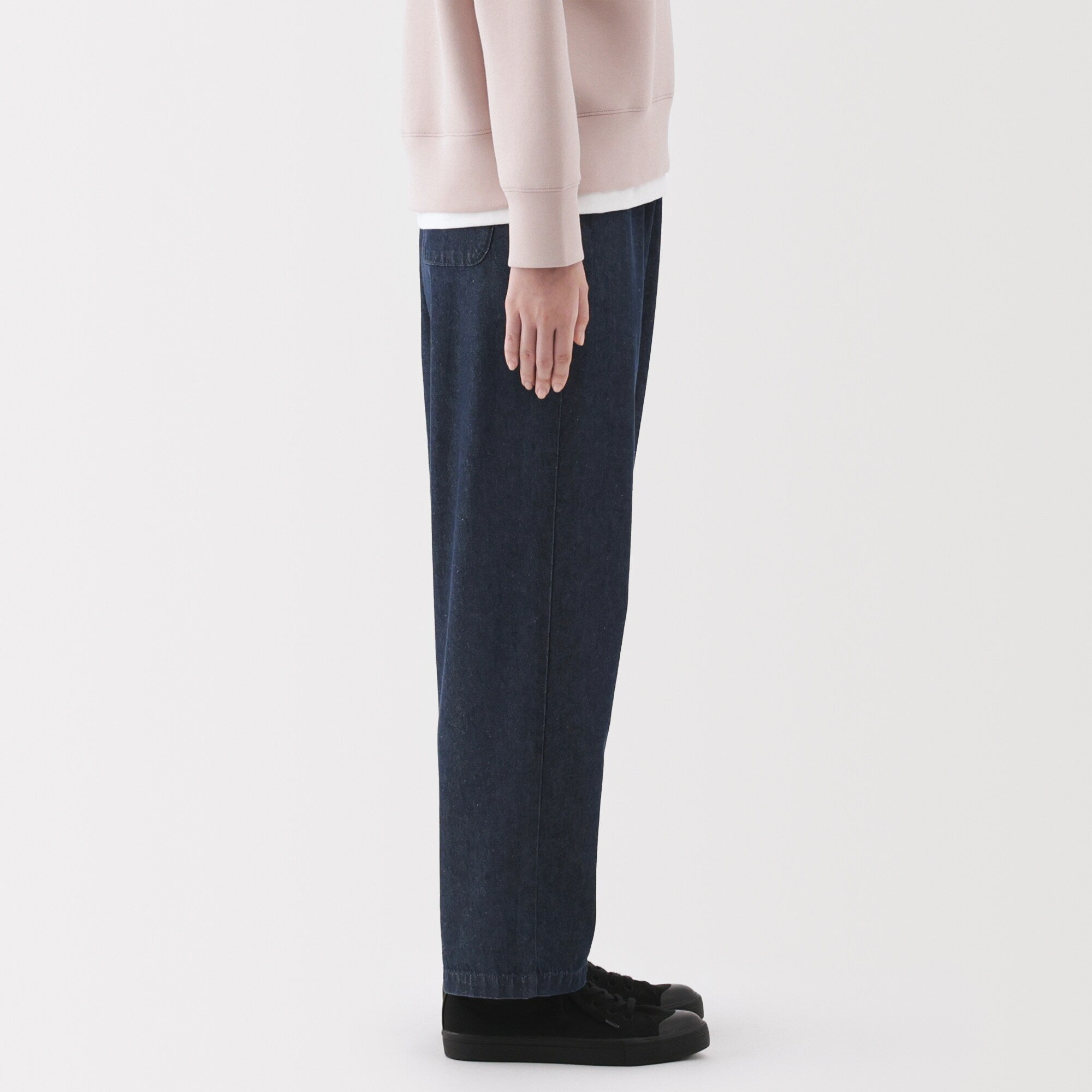 Washed Denim Easy Tapered Pants - Image 14
