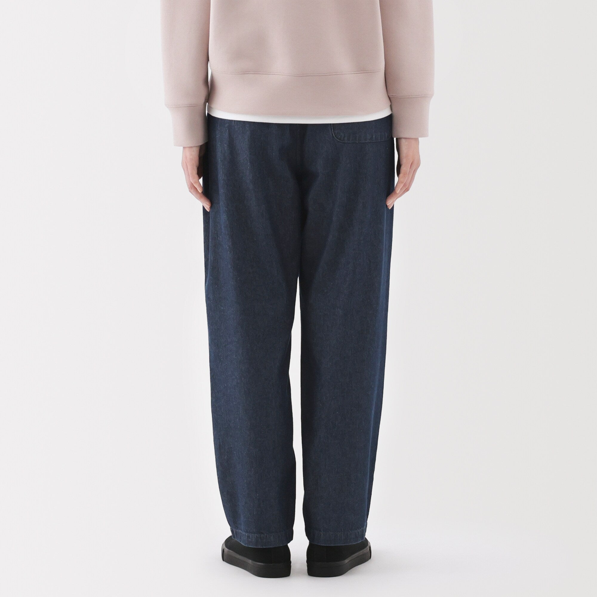 Washed Denim Easy Tapered Pants - Image 15