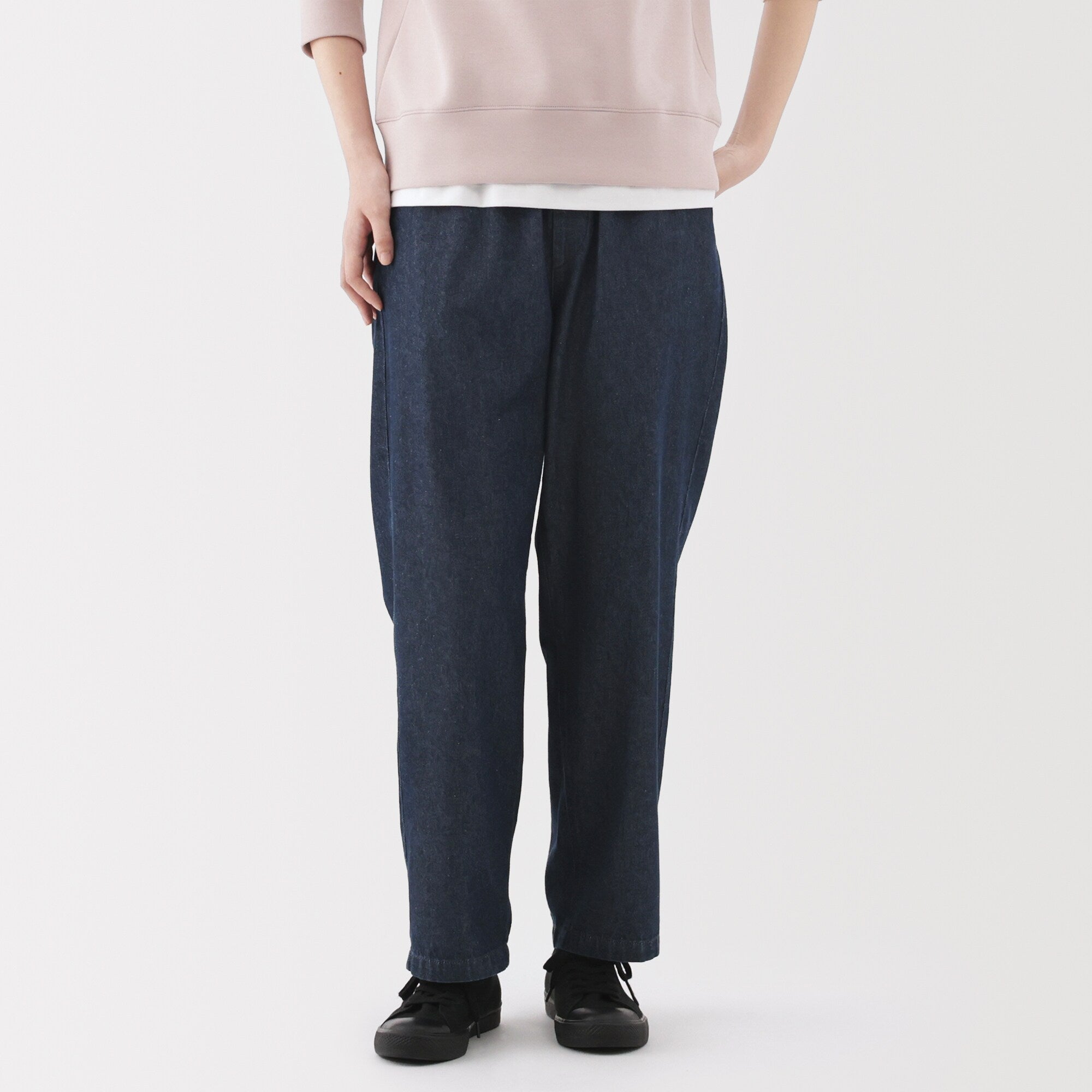 Washed Denim Easy Tapered Pants - Image 12