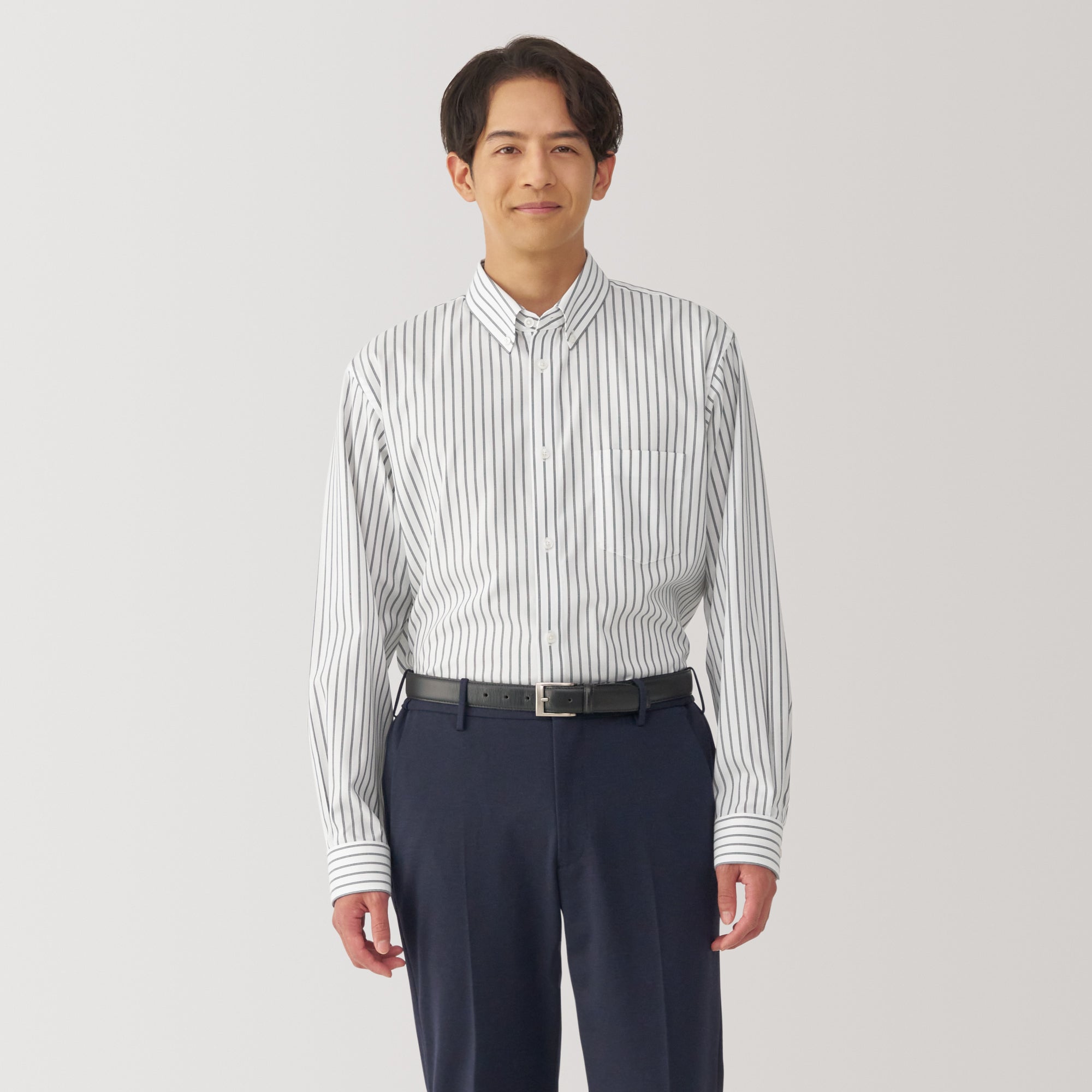 Men's Non-Iron Button Down Striped Shirt