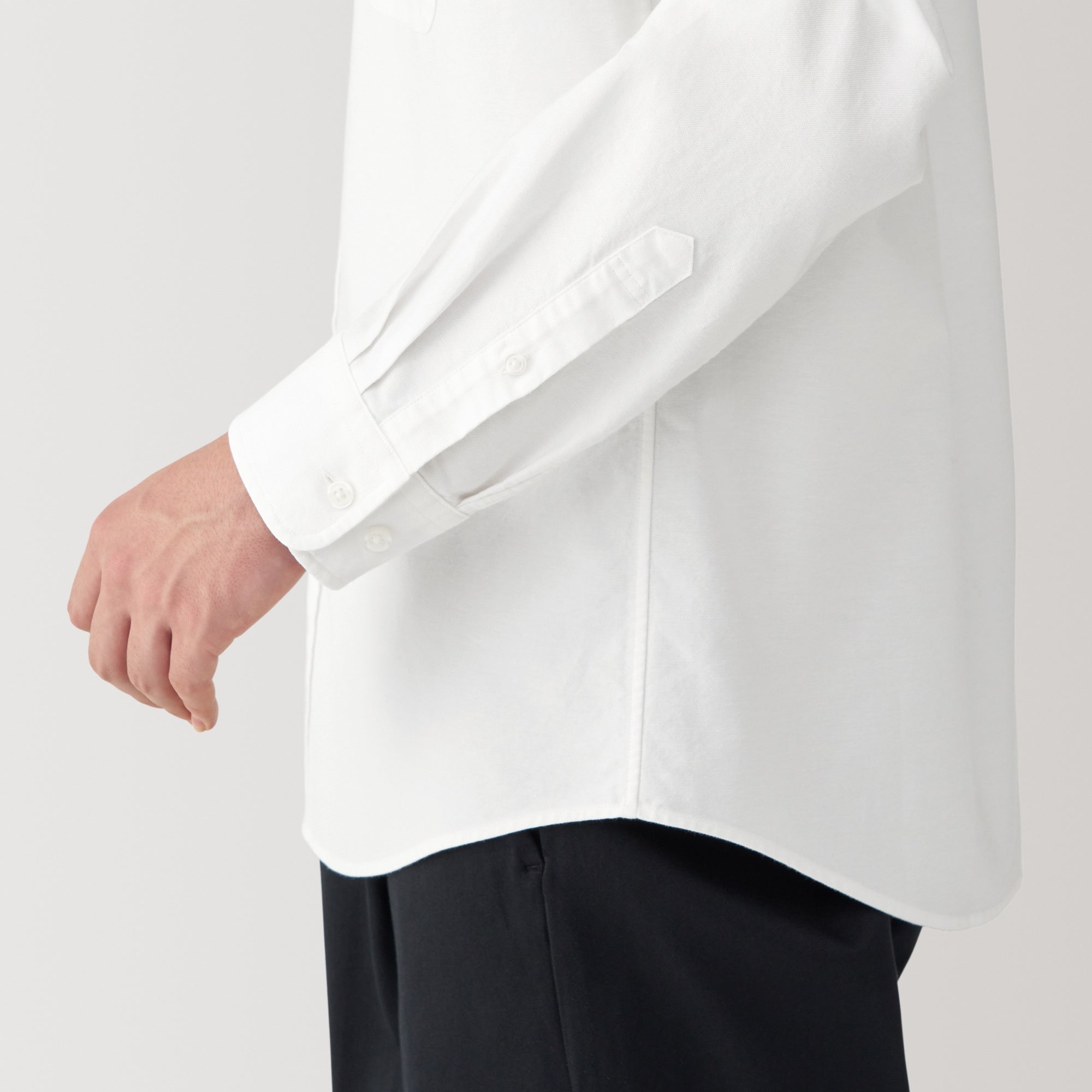 Men's Washed Oxford Stand Collar Long Sleeve Shirt - Image 8