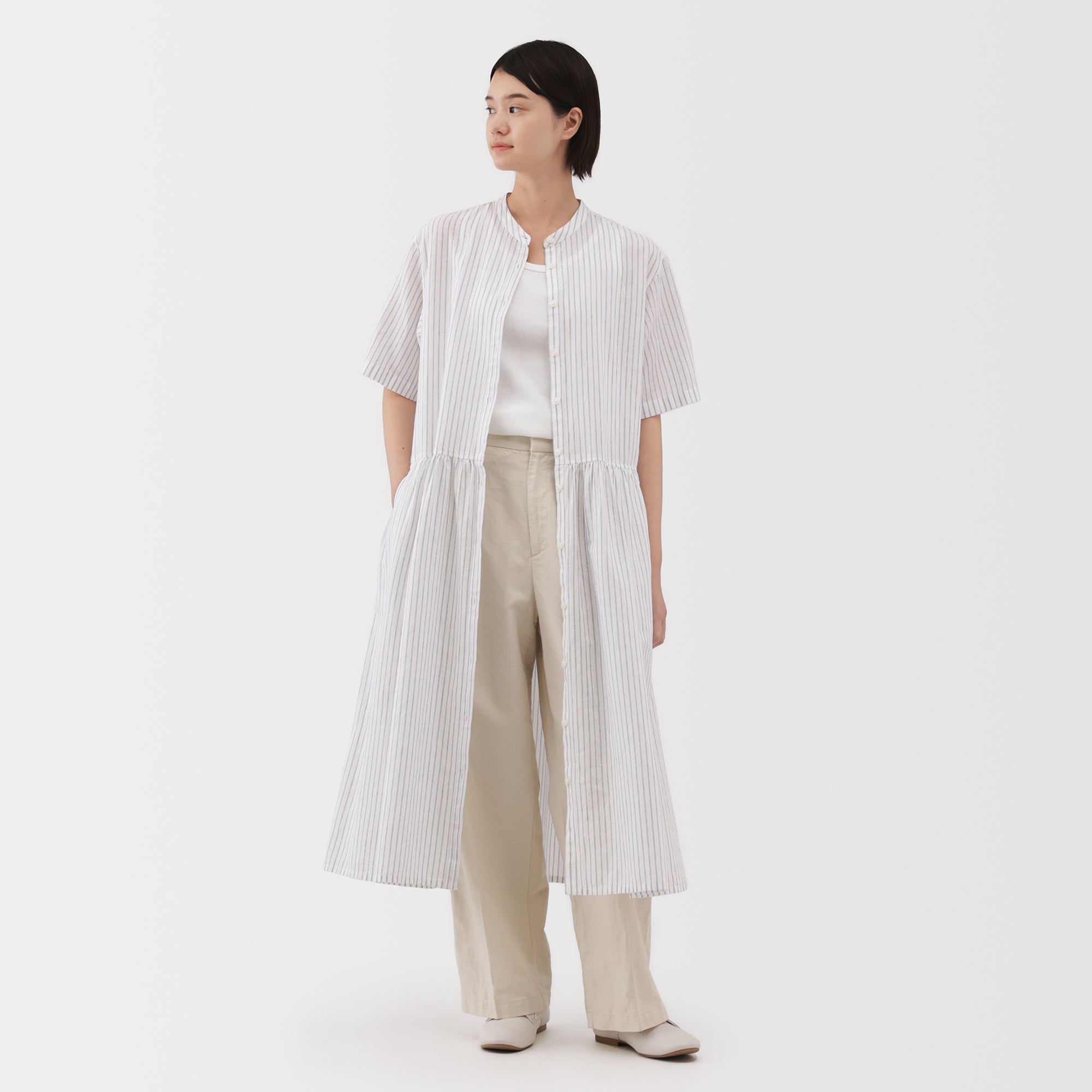 Women's Hemp Cotton Short Sleeve Dress - Image 21