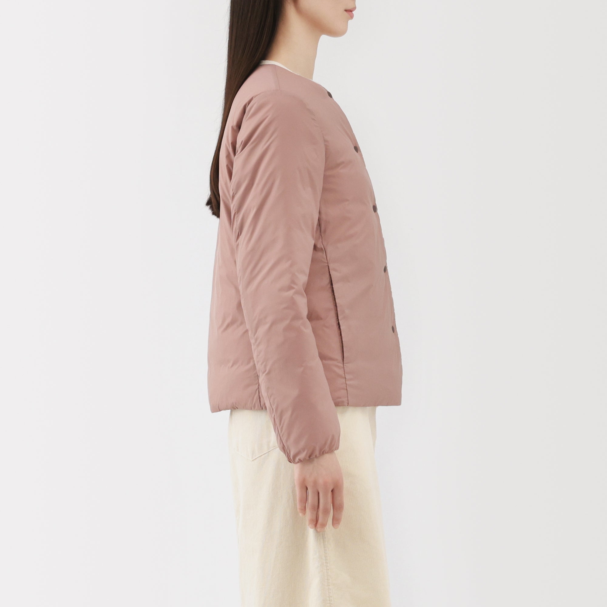 Lightweight Down Collarless Jacket - Image 26