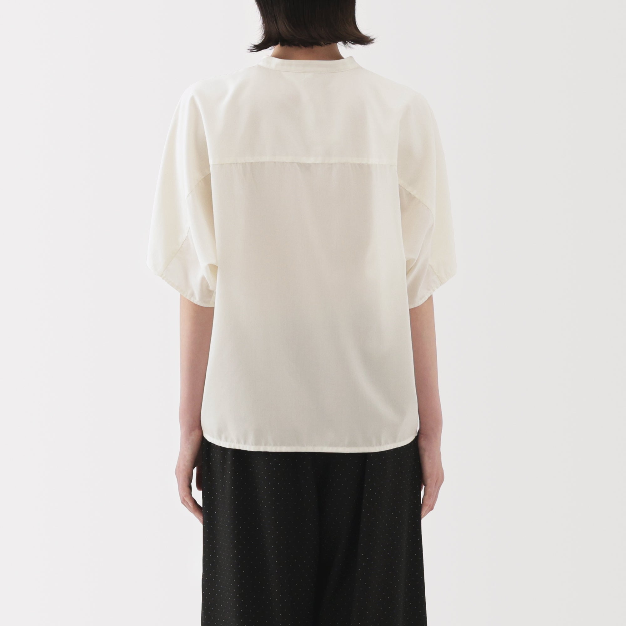 Lyocell Blend Half-Sleeve Blouse - Image 6