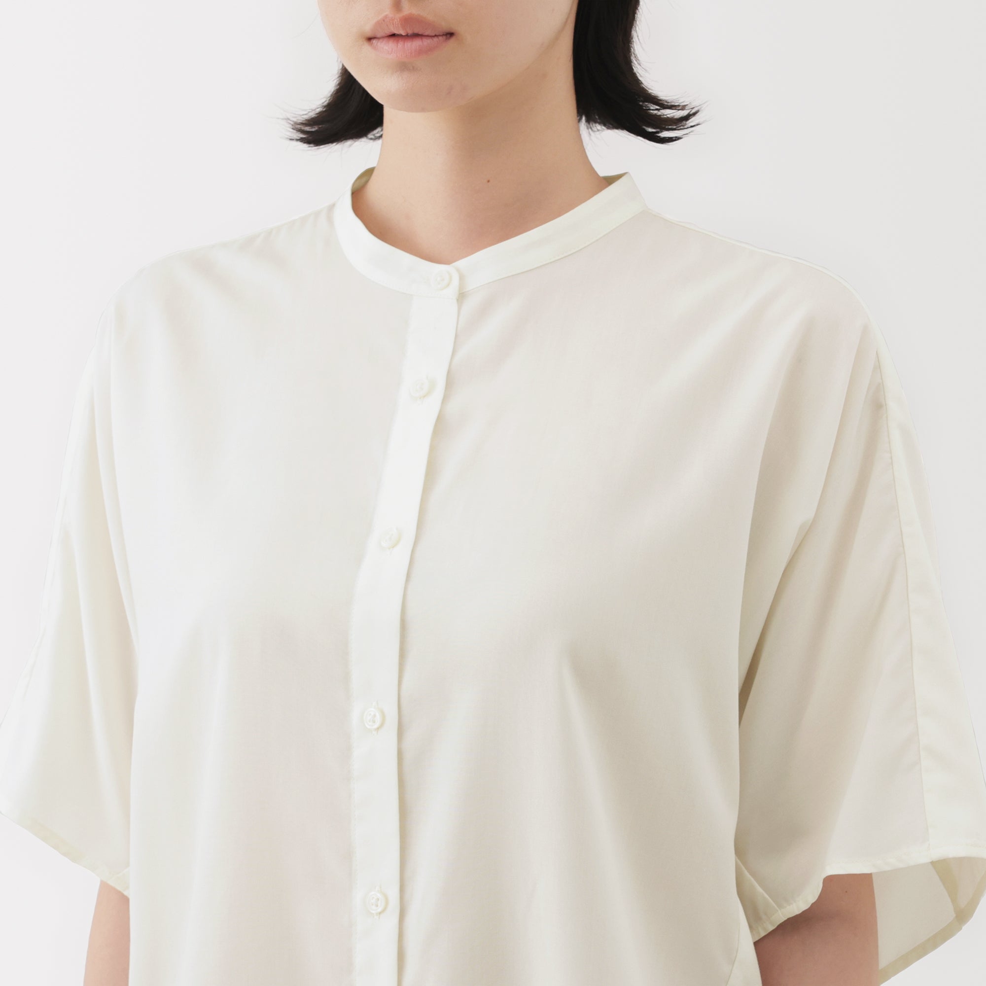 Lyocell Blend Half-Sleeve Blouse - Image 7