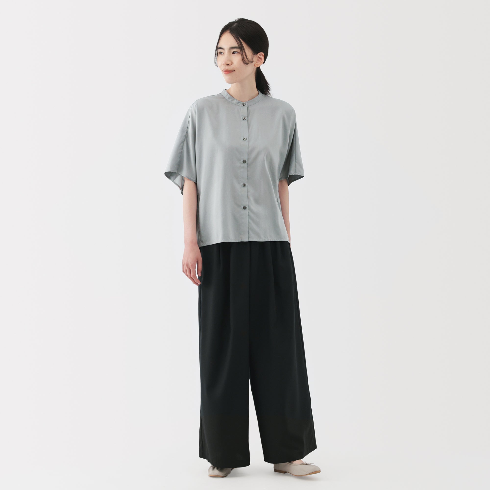 Lyocell Blend Half-Sleeve Blouse - Image 14