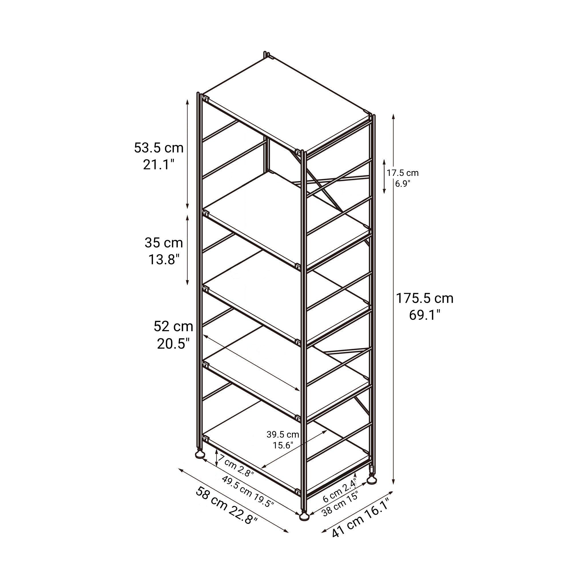SUS Shelving Unit - Oak - Regular - Large - Image 5